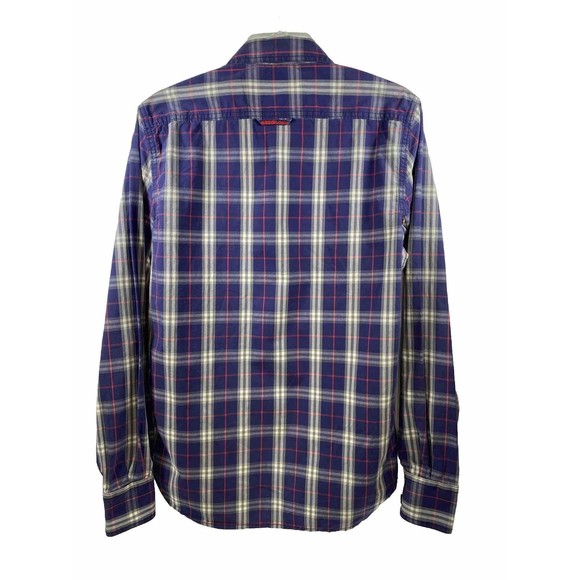 Superdry Men’s New Wash Basket Plaid Long Sleeve Button Down Shirt Blue Pink Med - Picture 2 of 9